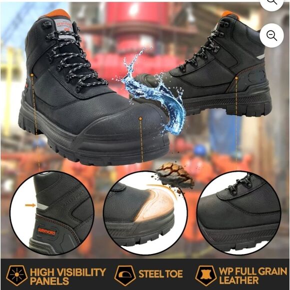 Herman Survivors Men\'s Groundbreaker Steel Toe Work Boots Size 7.5 main image 8